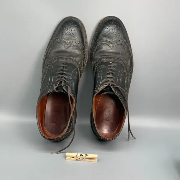 Allen Edmonds Macneil Mens 10 Black Leather Dress Shoes Lace-Up Block Heel